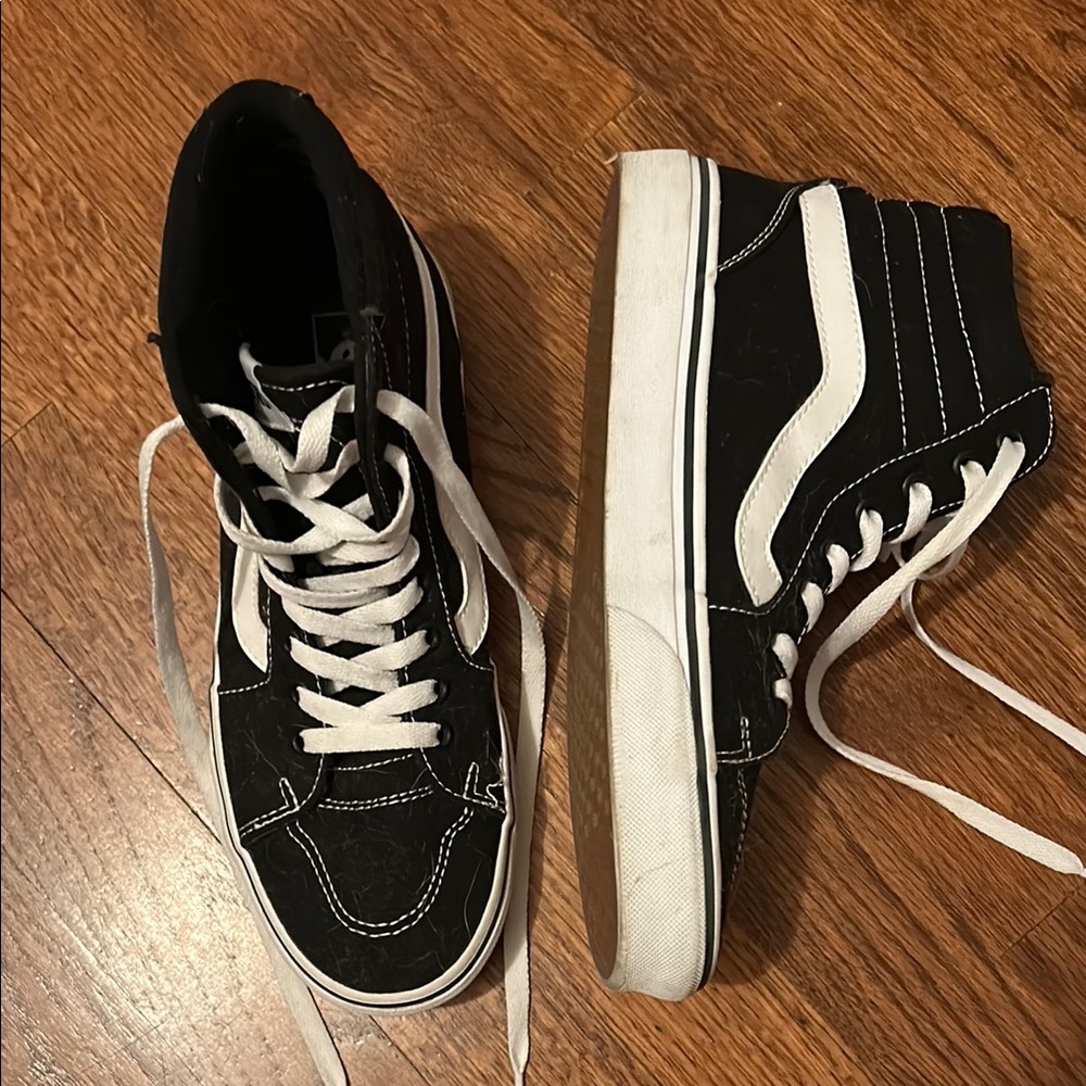 Vans Black and White High-Top Sneakers